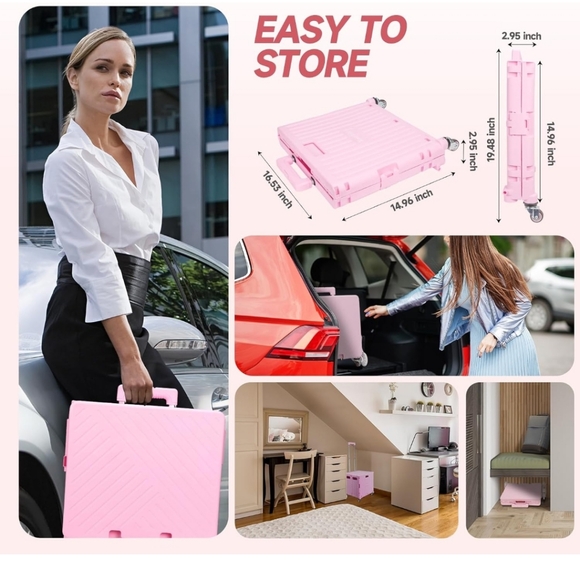 Rolling Storage Cart *STAIR CLIMBING Wheels, Foldable Crate *NEW * - Picture 4 of 5